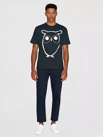 KNOWLEDGE COTTON APPAREL | T-Shirt BIG OWL | blau